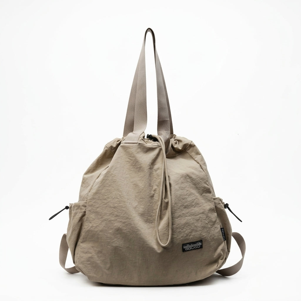 Lightweight drawstring backpack-tote hybrid — Studio - Gradient | Generated by Modelize