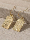 Vintage Carved Art Square Earrings