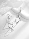 Minimalist Silver Geometric Spiral Earrings