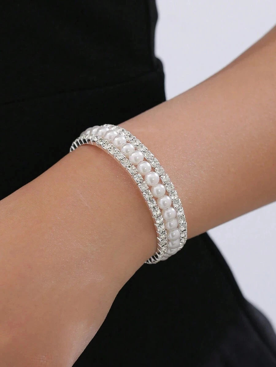 Faux Pearl Rhinestone Jewelry