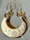 Classic Vintage Gold Carved Round Earrings