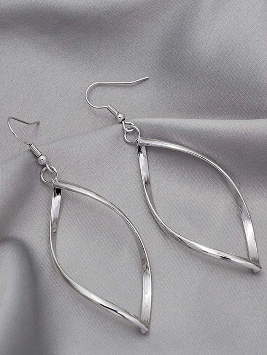 Minimalist Silver Geometric Spiral Earrings
