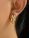 Gold Elegant Three-Hoop Earrings
