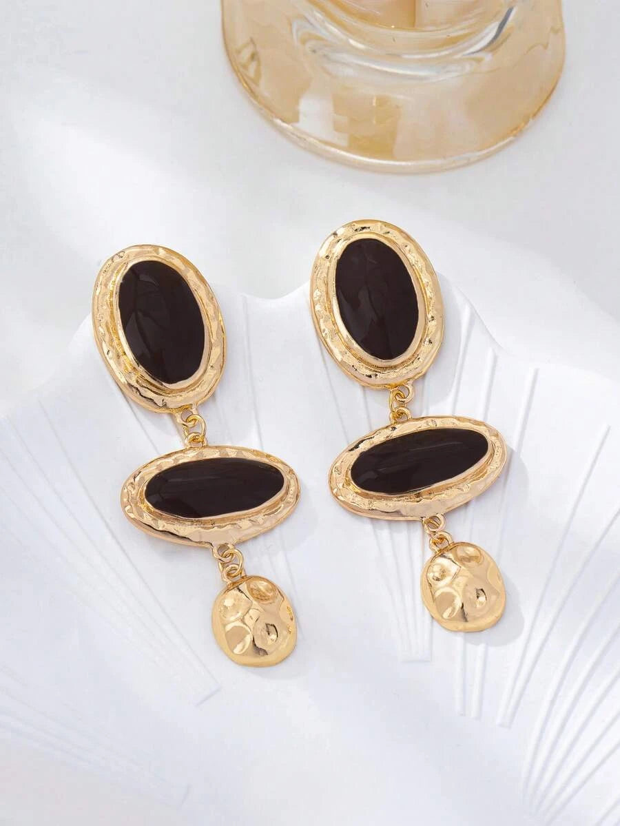 Vintage Palace Asymmetrical Enamel Dangle Earrings