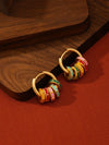 Enamel Geometric Hoop Earrings