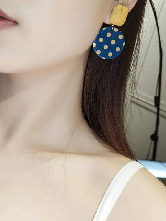 Square Yellow Resin Earrings