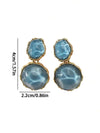 Asymmetric Green Wave Drop Earrings