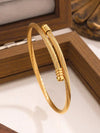 Stainless Steel Flower Zirconia Bangle Bracelet Jewelry Set