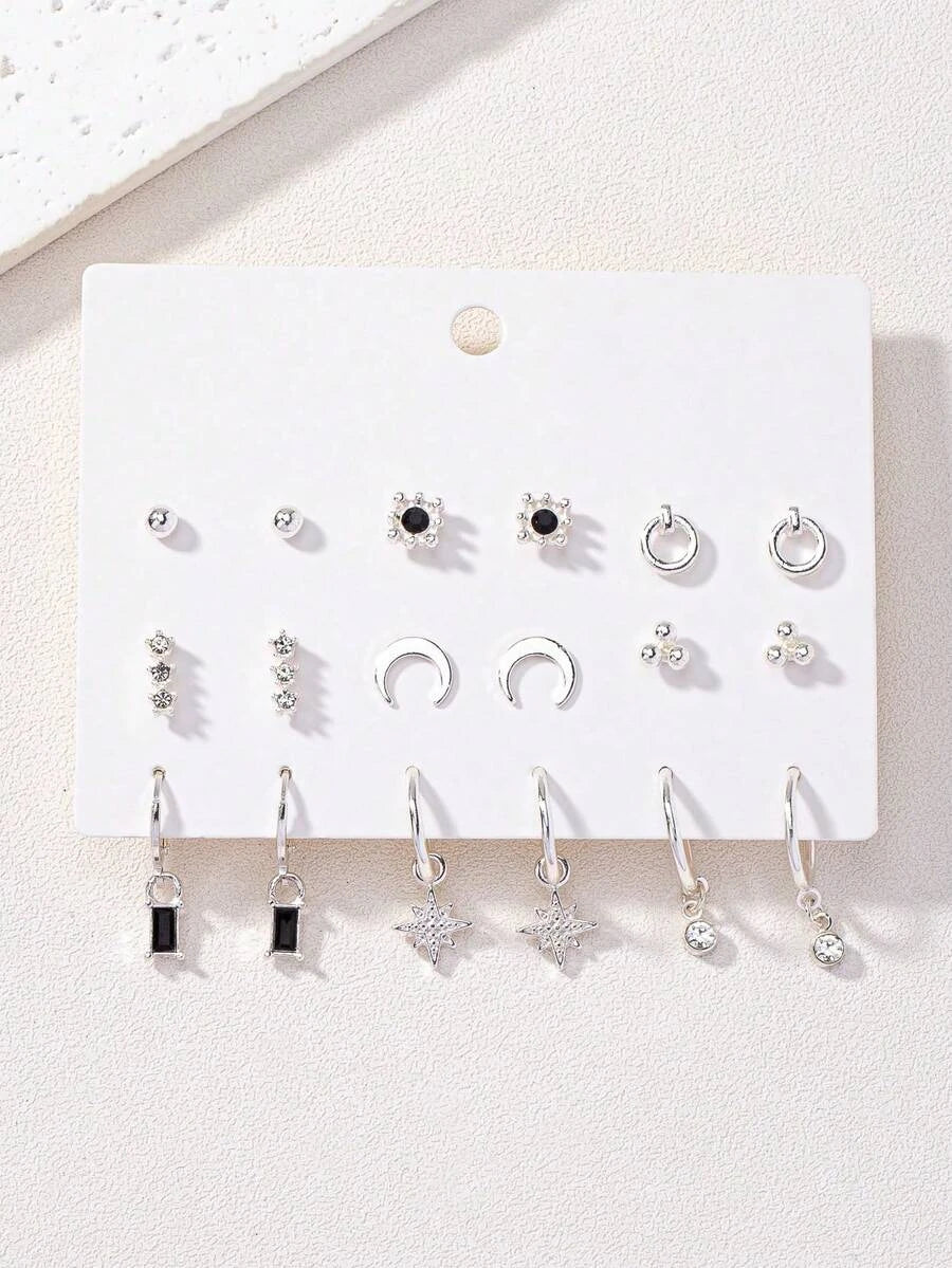 Silver Mini Delicate Earrings Set