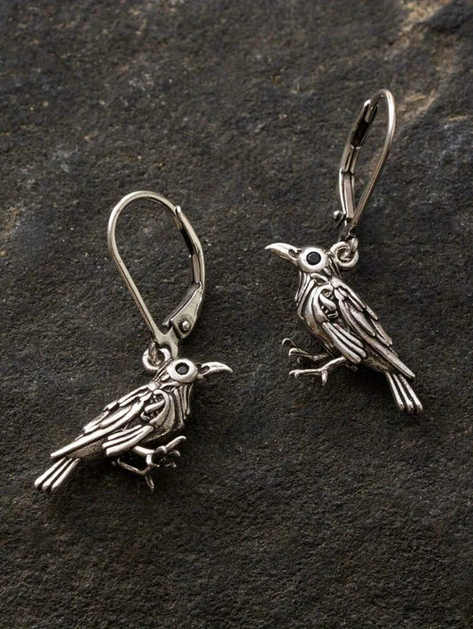 Retro Silvery Bird Earrings