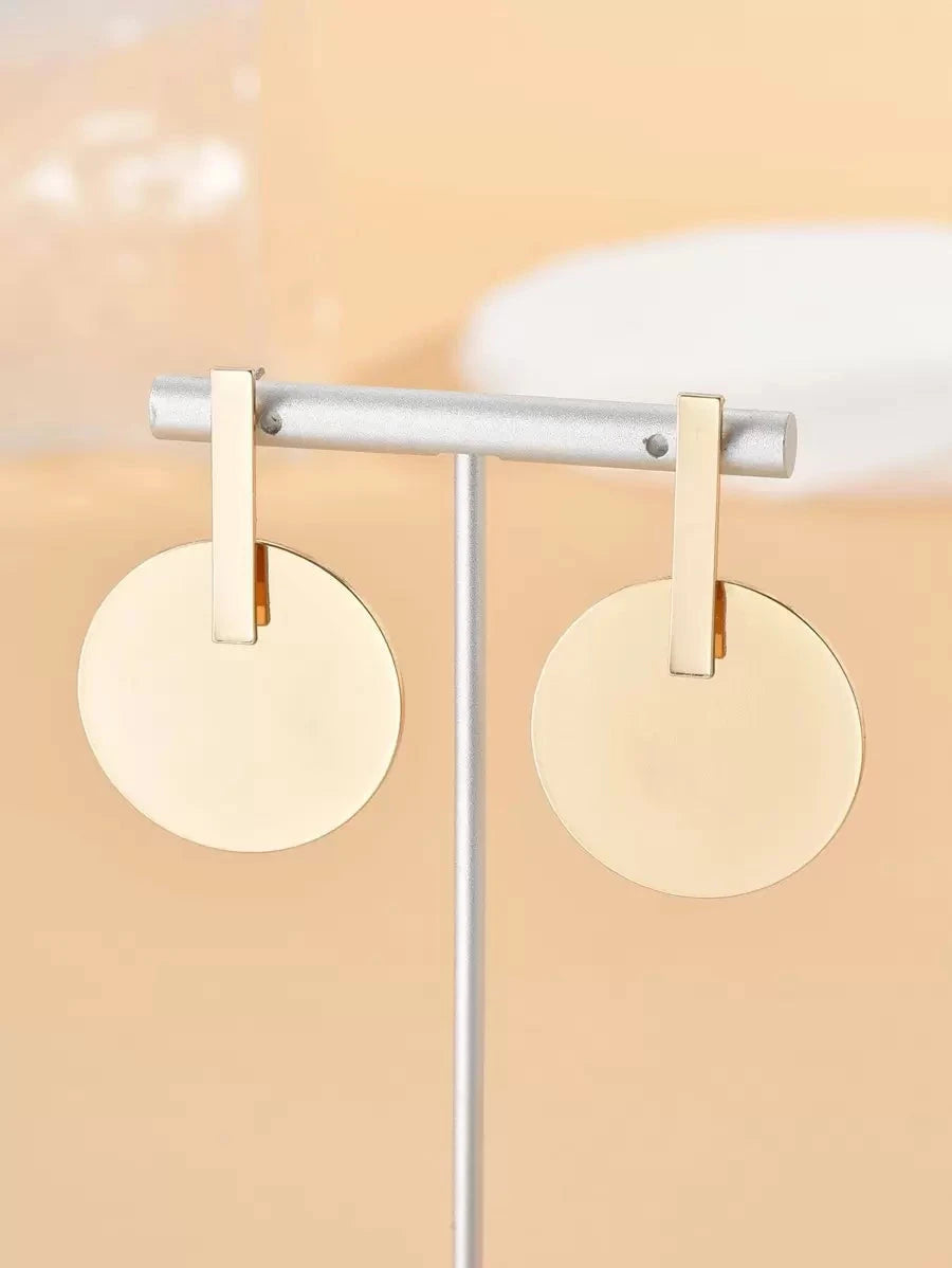 Geometric Enamel Circle Stud Earrings