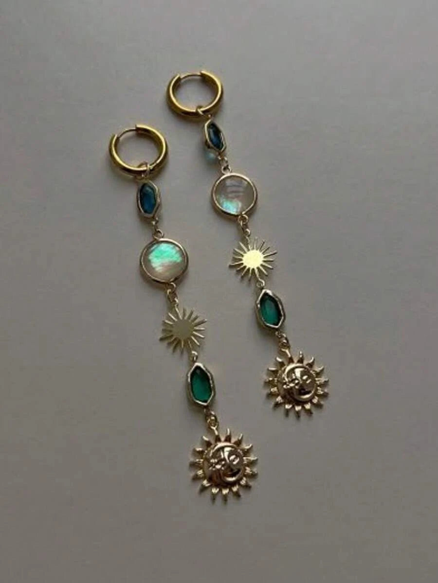 Vintage Moon Drop Earrings