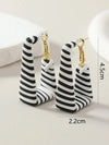 Bohemian Black Zebra Earring Studs