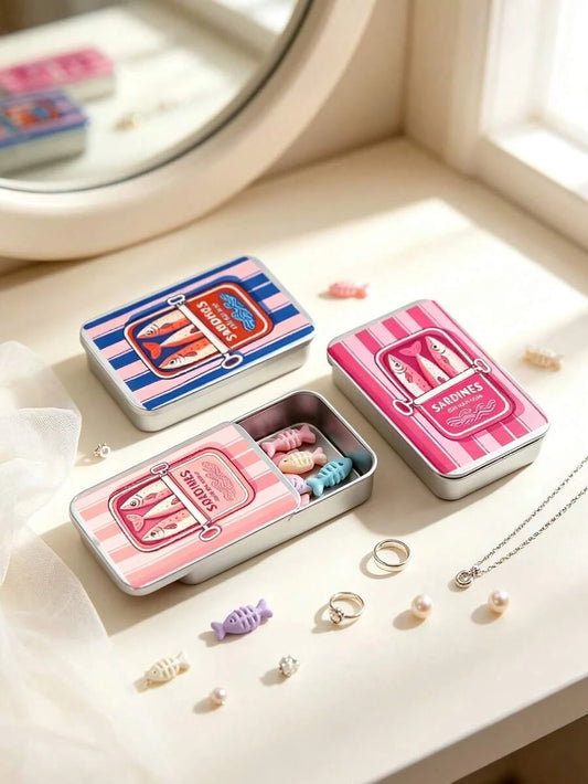 Vintage Sardine Mini Jewelry Box