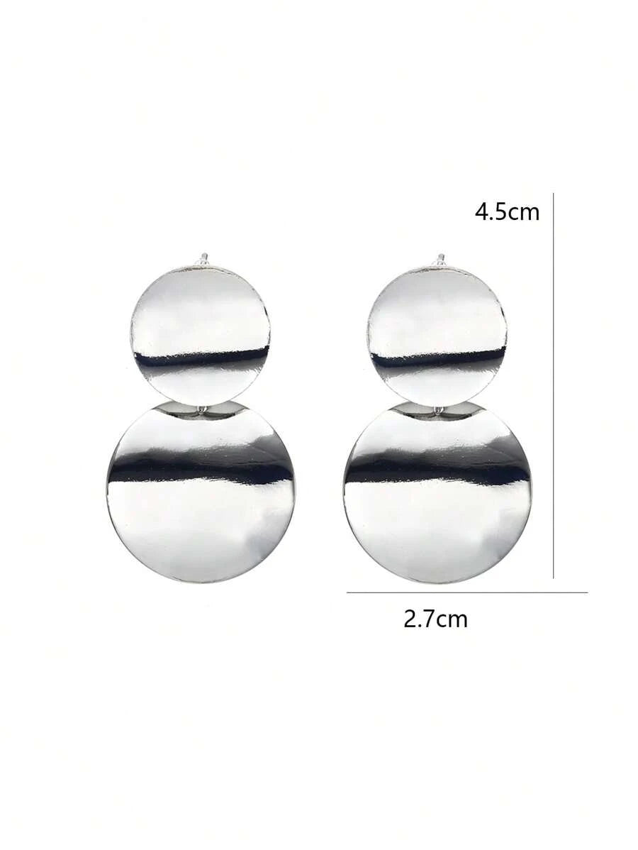 Retro Fashion Metal Round Disc Earrings
