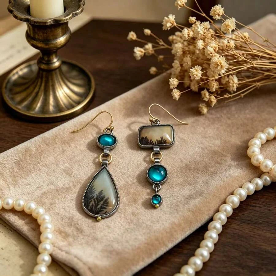 Vintage Bohemian Asymmetric Drop Earrings