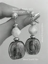 Vintage Asymmetrical Tie Dye Long Acrylic Pendant Earrings
