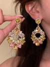 Retro Colorful Flower Stud Earrings