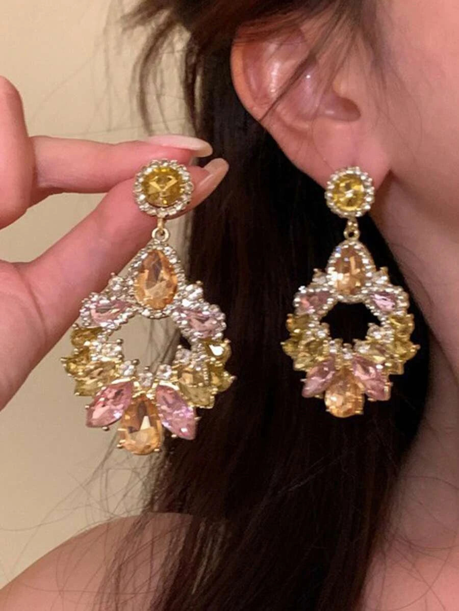 Retro Colorful Flower Stud Earrings