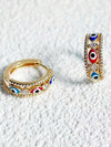 Gold Plated Crystal Demon Eye Earrings
