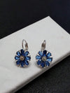 Vintage Floral Royal Blue Dangle Earrings