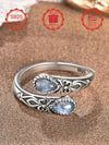 Sterling Silver Moonstone Adjustable Ring