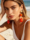 Gold-Plated Turquoise Teardrop Dangle Earrings