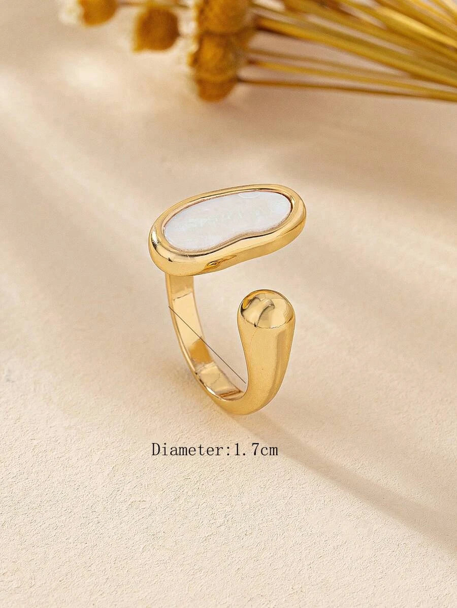 Gemstone Inlaid Single Opening Ring