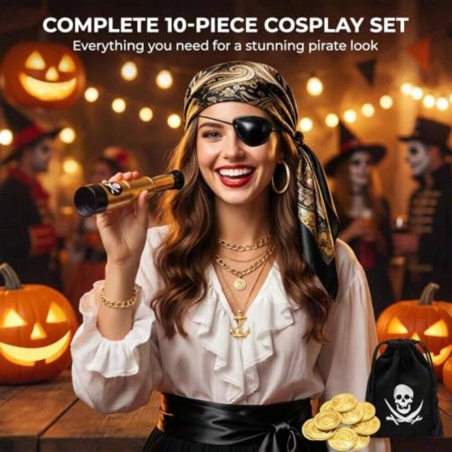 Women Pirate Costume Accessories Set