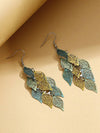 Korean Retro Leaf Tassel Earrings