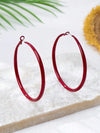 Vintage Red Spray Painted Hoop Earrings