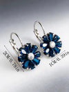 Vintage Floral Royal Blue Dangle Earrings