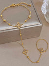 Four Leaf Clover Zirconia Finger Bracelet