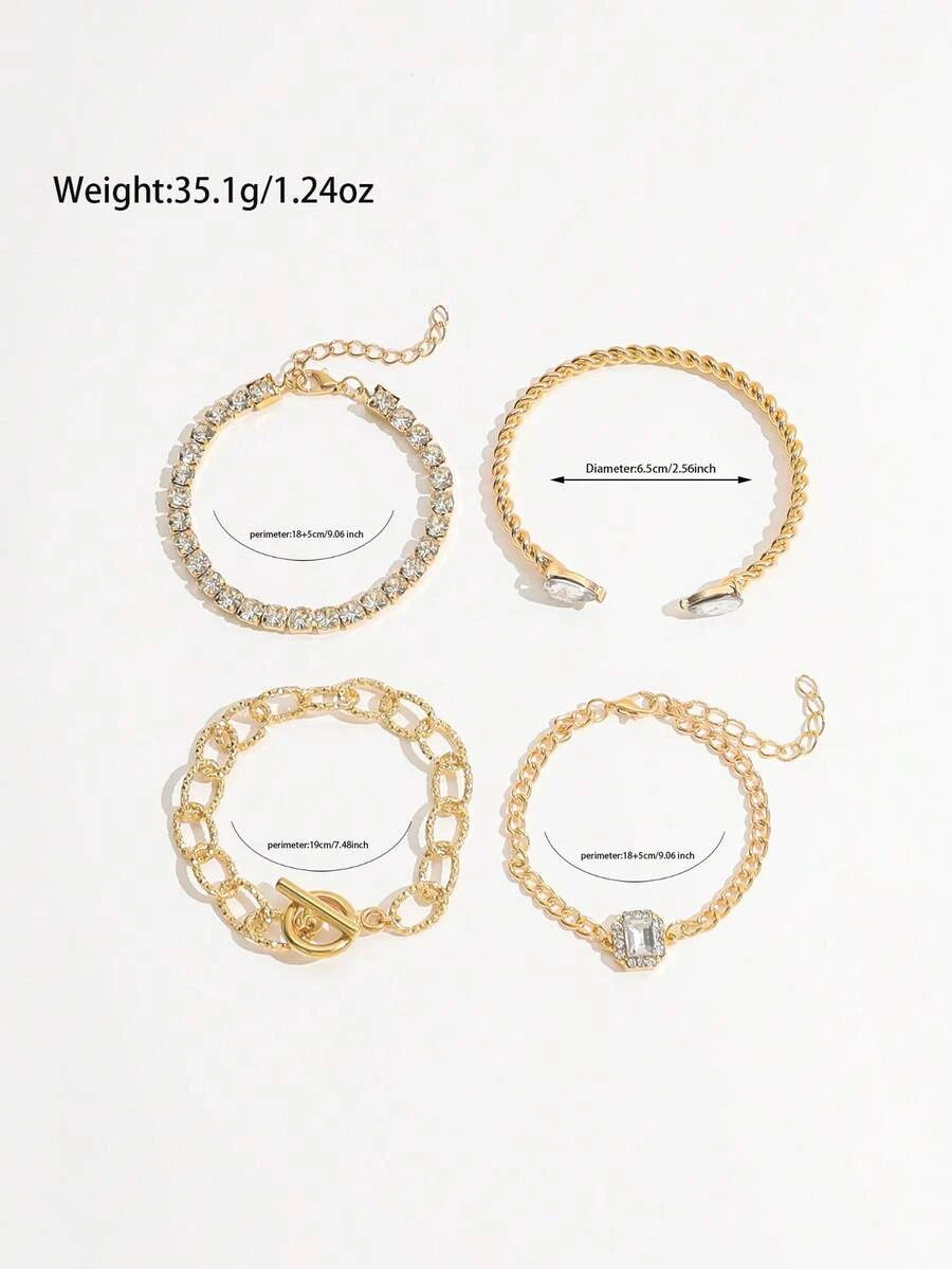 Rhinestone Snake Bracelet Set