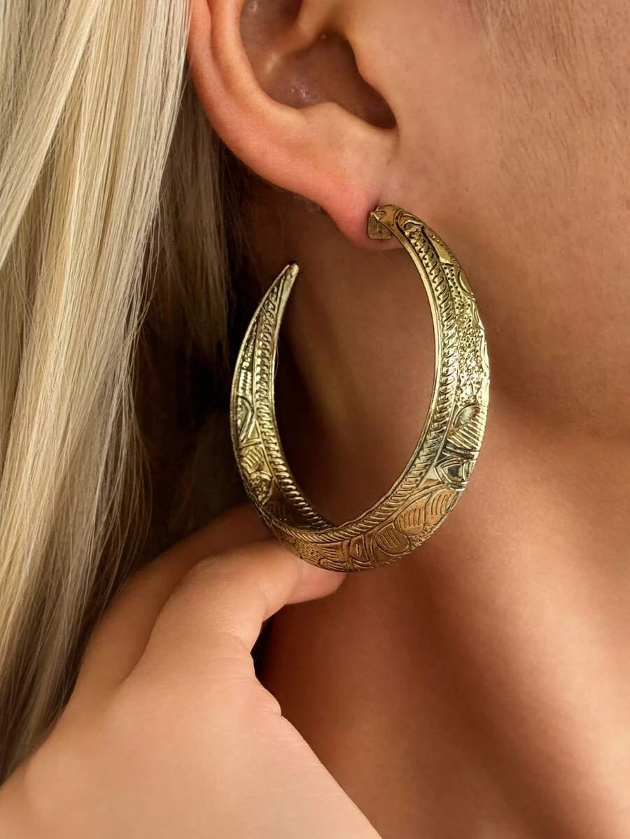 Vintage Bohemian Geometric Hoop Earrings