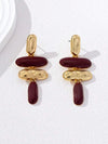 Asymmetrical Geometric Enamel Drop Earrings