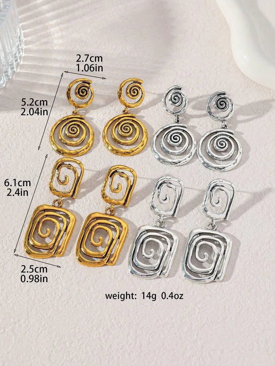 Vintage Style Geometric Drop Earrings