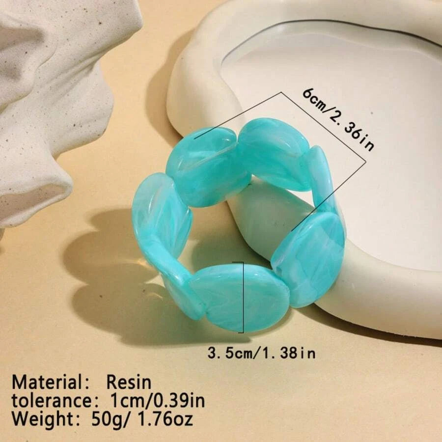 Beaded Tie Dye Resin Cuff Bracelet