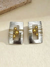 Retro Two Tone Beaded Drop Earrings
