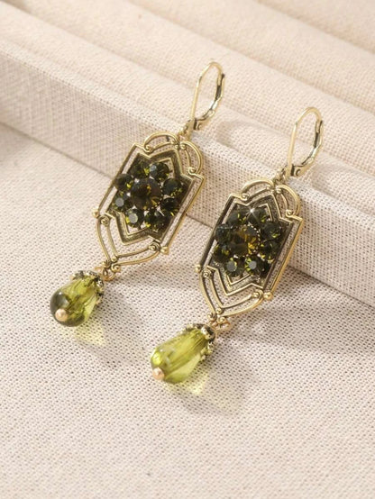 Vintage Teardrop Zirconia Earrings