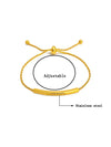 Gold Plated Stainless Steel Curved Tube Charm Bracelet