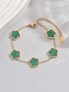 Gold Plated Stainless Steel Flower Bracelet