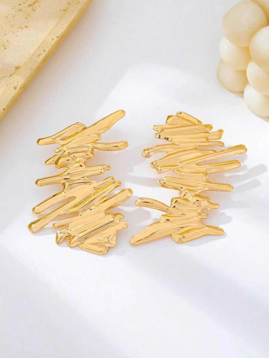 Asymmetrical Hollow Metal Earrings