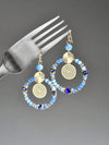 Retro Crystal Beaded Pendant Earrings