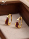 Minimalist Geometric Copper Hoop Earrings