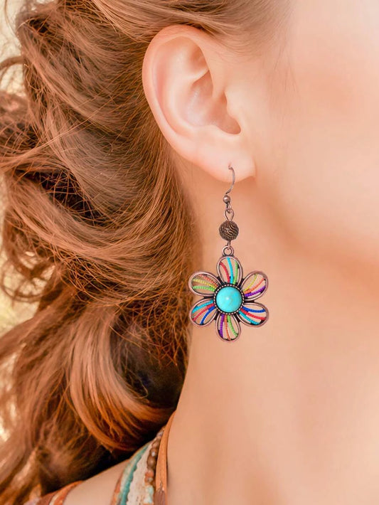 Vintage Bohemian Floral Drop Earrings