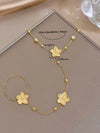 Four Leaf Clover Zirconia Finger Bracelet