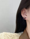 Vintage Oil Drip Heart Stud Earrings