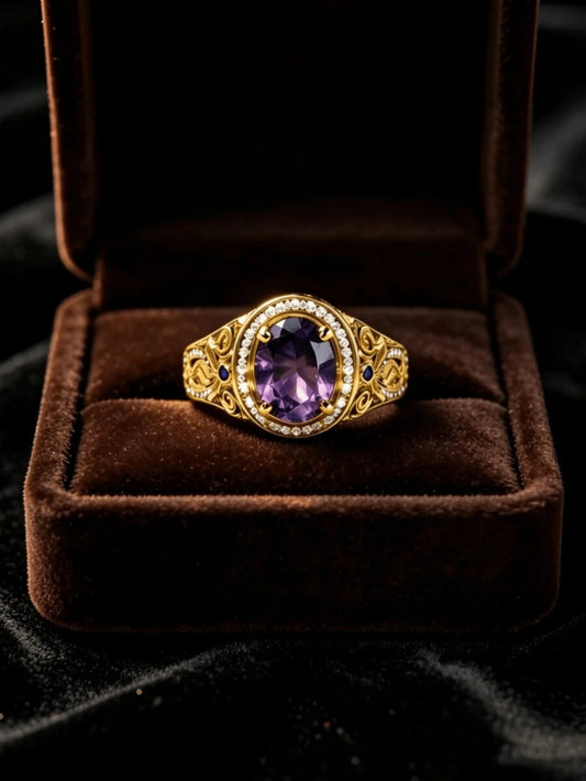 Oval Copper Promise Ring Set