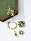 Enamel Geometric Hoop Earrings